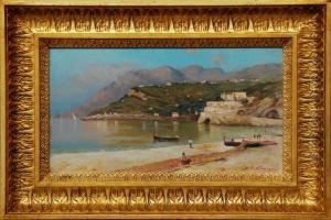 Paesaggio Con Barche In Riva Al Mare by Antonio Ferrigno