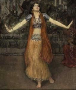 "la Danzatrice Indiana Roshanara" 1911 by Cesare Ferro