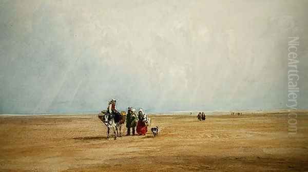 Figures with a Donkey on a French Beach - view 1