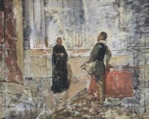 Bozzetto Per Quadro Storico by Egisto Ferroni