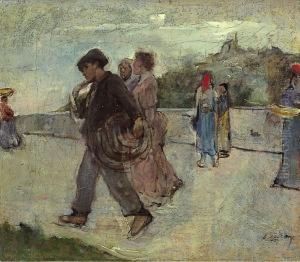Figure In Strada by Egisto Ferroni