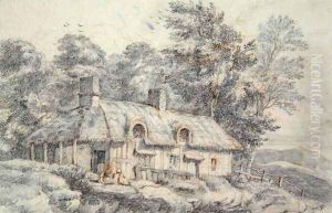 Cottage in Herefordshire, c.1820 by David Cox
