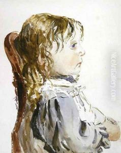 Study of a small girl in a pinafore, probably late 1840s