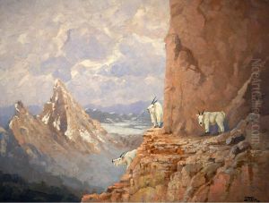 Glacier Park Goats by John Fery