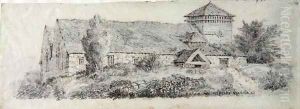 Llanfair Church, North Wales, c.1813 by David Cox