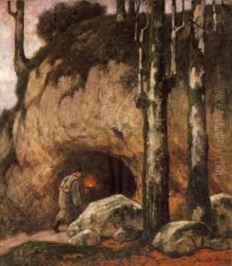 Cave Of Raskallies by Arpad Feszty