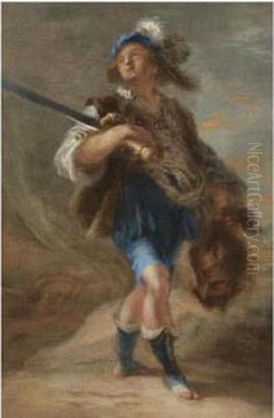 David Holding The Head Of Goliath - view 1