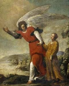 Arcangelo Gabriele E Una Santa by Domenico Fetti