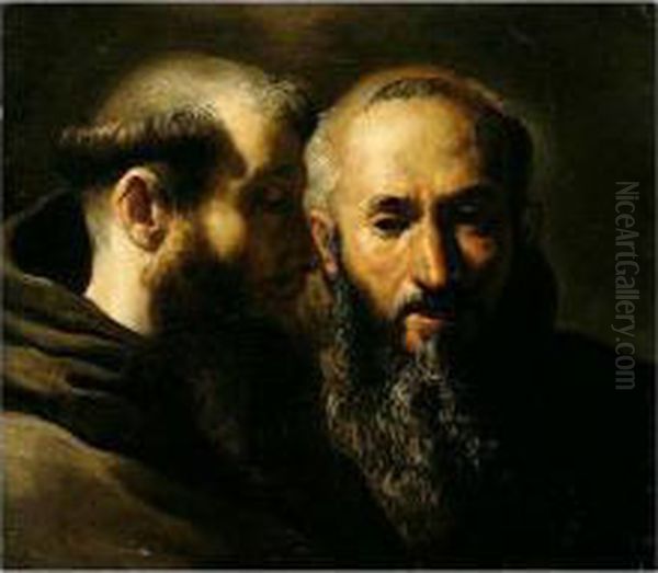 Two Head Studies Of Franciscan Saints - view 1