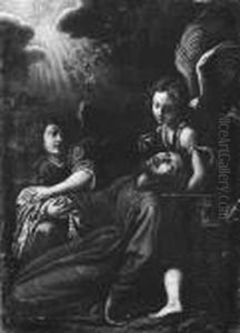 Svenimento Di San Francesco Con Due Angeli by Domenico Fetti