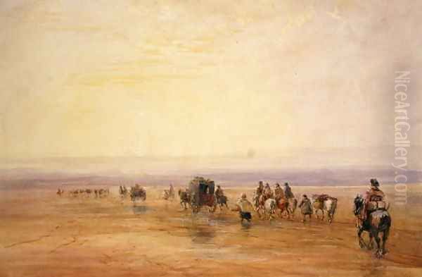 On Lancaster Sands, Sunset (Crossing Lancaster Sands) c.1835 - view 1