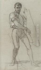 Study
Of A Standing Bearded Man by Anselm Friedrich Feuerbach