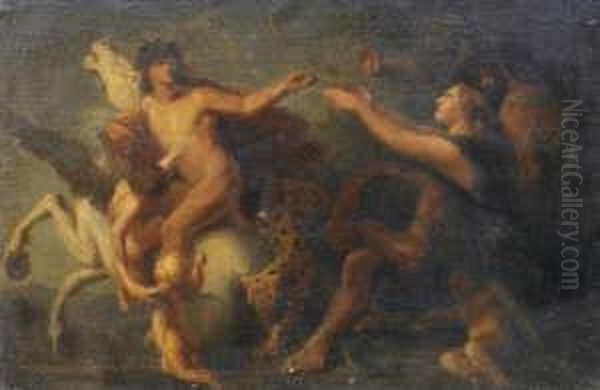 Bacchische Szene. Bacchus Auf Dem
Pegasus Reitend (1847).
Ol Auf Leinwand. H 29; B 45 - view 1