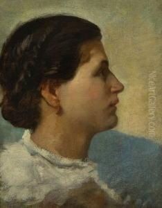 Studienkopf Einer Jungen
Frau. by Anselm Friedrich Feuerbach