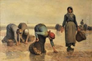 Les Ramasseuses D'huitres by Jacques Eugene Feyen