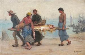 At The Docks
And
Carrying The Haul by Jacques Eugene Feyen