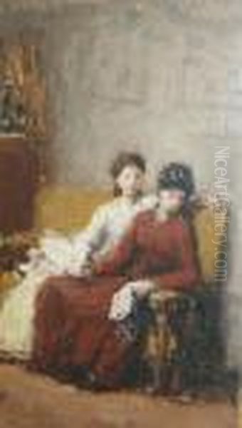 Women Conversing
And
Child With A Musician - view 1