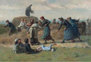 La Moisson En Bretagne by Jacques Eugene Feyen