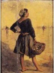 La Petite Pecheuse De Coques by Jacques Eugene Feyen