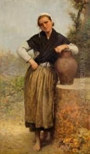 Jeune Femme Au Puits by Francois Nicolas Augustin Feyen-Perrin