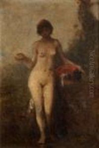 Nue Huile Sur Carton by Francois Nicolas Augustin Feyen-Perrin