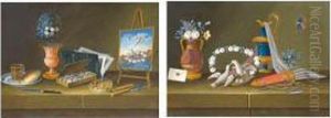 Paire De Gouaches En Pendant Necessaire by Johann Rudolf Feyerabend