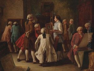Kunstliebhaber Im Atelier Des Malers by Benjamin Eugene Fichel