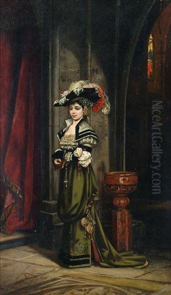 Portrait Ofa Lady In Church Interior - view 1