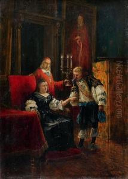 Louis Xiii Rendant Visite A Anne D'autriche Et Au Cardinal Richelieu - view 1