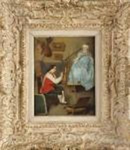 Le Peintre Et Son Modele by Benjamin Eugene Fichel