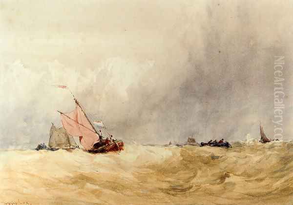 Shipping On The Sheldt, Dort Church In The Distance - view 1