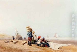 Fisherfolk On The Shore by David Cox