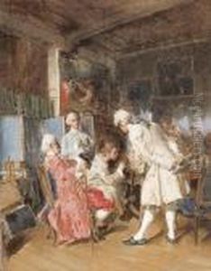 "im Atelier". by Benjamin Eugene Fichel