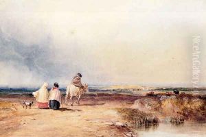 Travellers On A Country Track by David Cox
