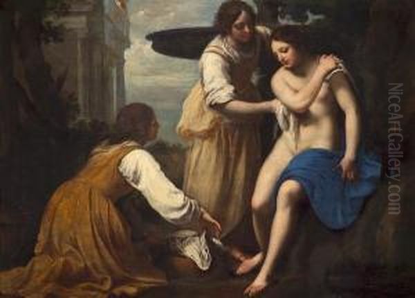 Bathsheba At Her Bath With Two Attendants - view 1