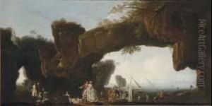 Paesaggio Con Scena Costiera E Lanterna Sullo Sfondo by Francesco Fidanza