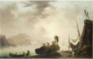 Marina Con Figure by Francesco Fidanza