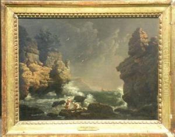 Mussel Gatherers On The Rocks - view 1