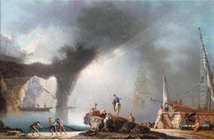 A View Of Posillipo, Near Naples by Francesco Fidanza