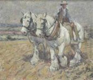 Waiting Fororders; Over The Fields, Country Scenes With Heavy Horses by Harry Filder