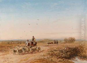 Shepherds driving their sheep Shepherds driving their sheep