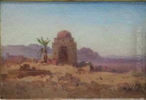 Oase In Wustenumgebung by Bernard Fiedler