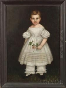 Portrait Of A Little Girl In White. by Erastus Salisbury Field