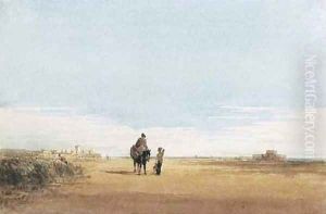 Figures on a beach near Rye, Sussex