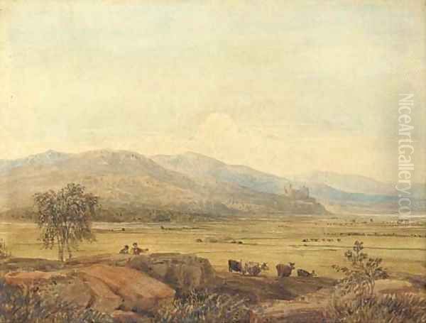 Harlech Castle, with Morfa Harlech in the foreground, North Wales - view 1
