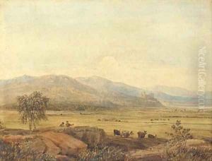 Harlech Castle, with Morfa Harlech in the foreground, North Wales by David Cox