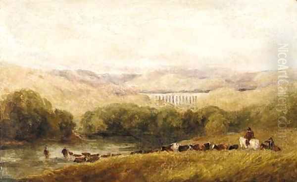 Watering the herd, North Wales - view 1