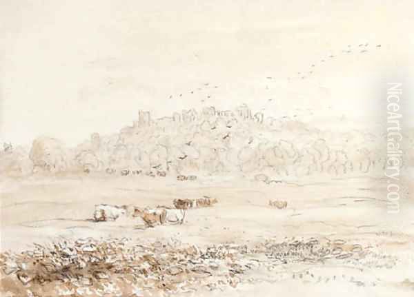 Richmond Castle, Yorkshire from the meadows - view 1
