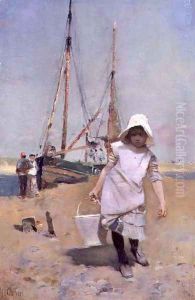 A Breton Fisher Girl by Hector Caffieri