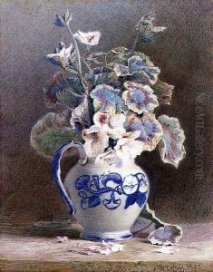 Geraniums in a China Jug, 1875 by Hector Caffieri